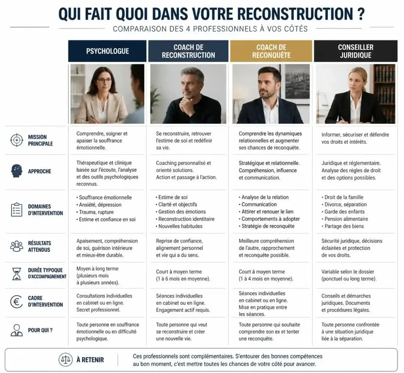 Comparatif des professionnels pour coach rupture amoureuse