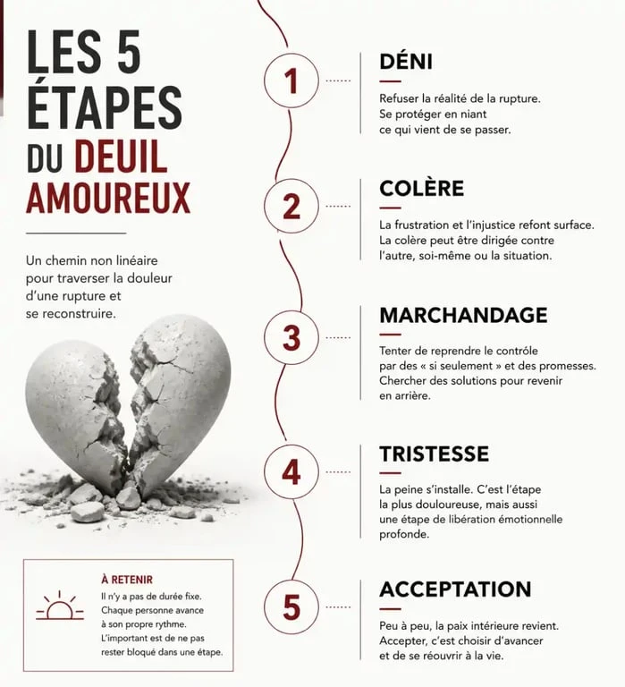 Étapes de la reconstruction après une rupture amoureuse coach rupture amoureuse