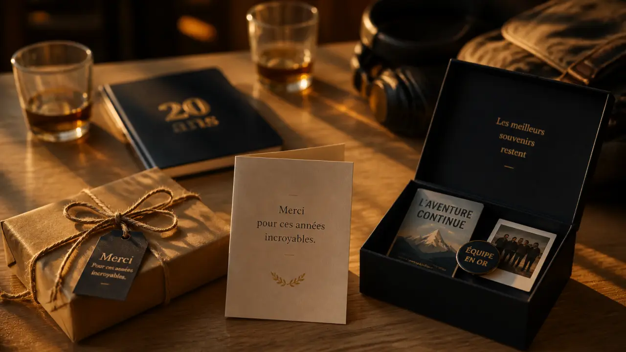 Idées cadeaux 20 ans : cadeau personnalisé sur table en golden hour