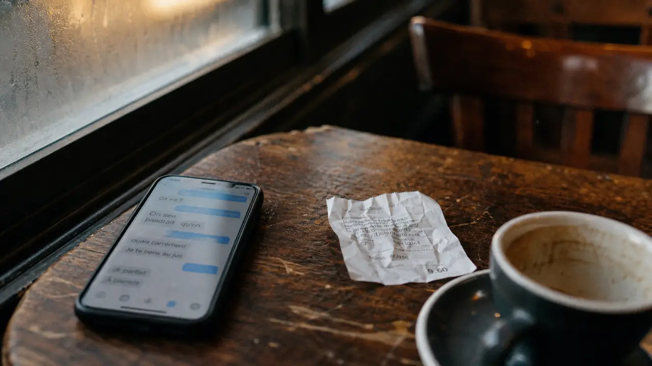 Il m’envoie des sms mais on ne se voit pas : conversation SMS floue dans un café